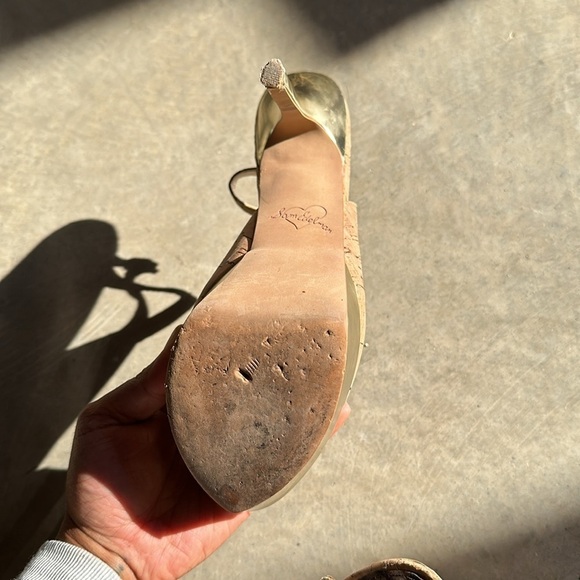 SAM Edeman Cork Style Heels With Gold Heel Size 8.5 - Picture 9 of 11